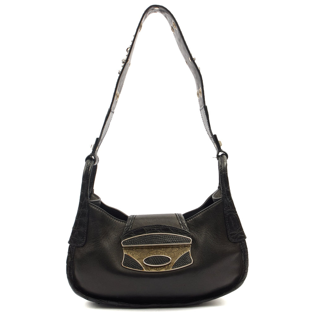 Prada Shoulder Bag Shoulder Bag in Black, Leather — Front View