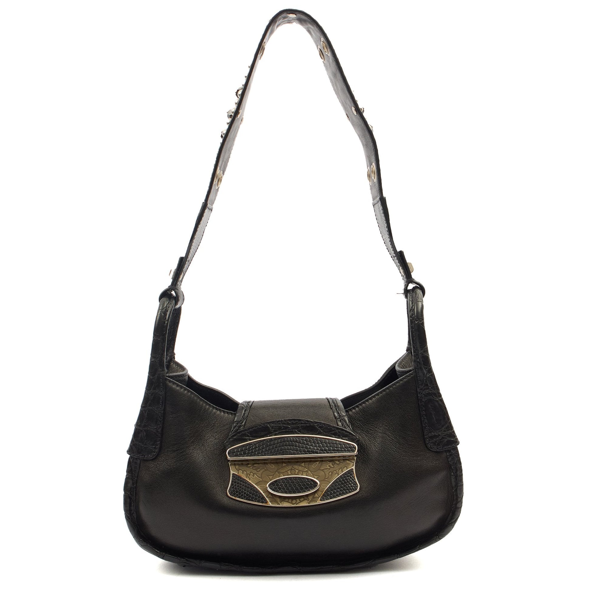 Prada Shoulder Bag Shoulder Bag in Black, Leather — Front View