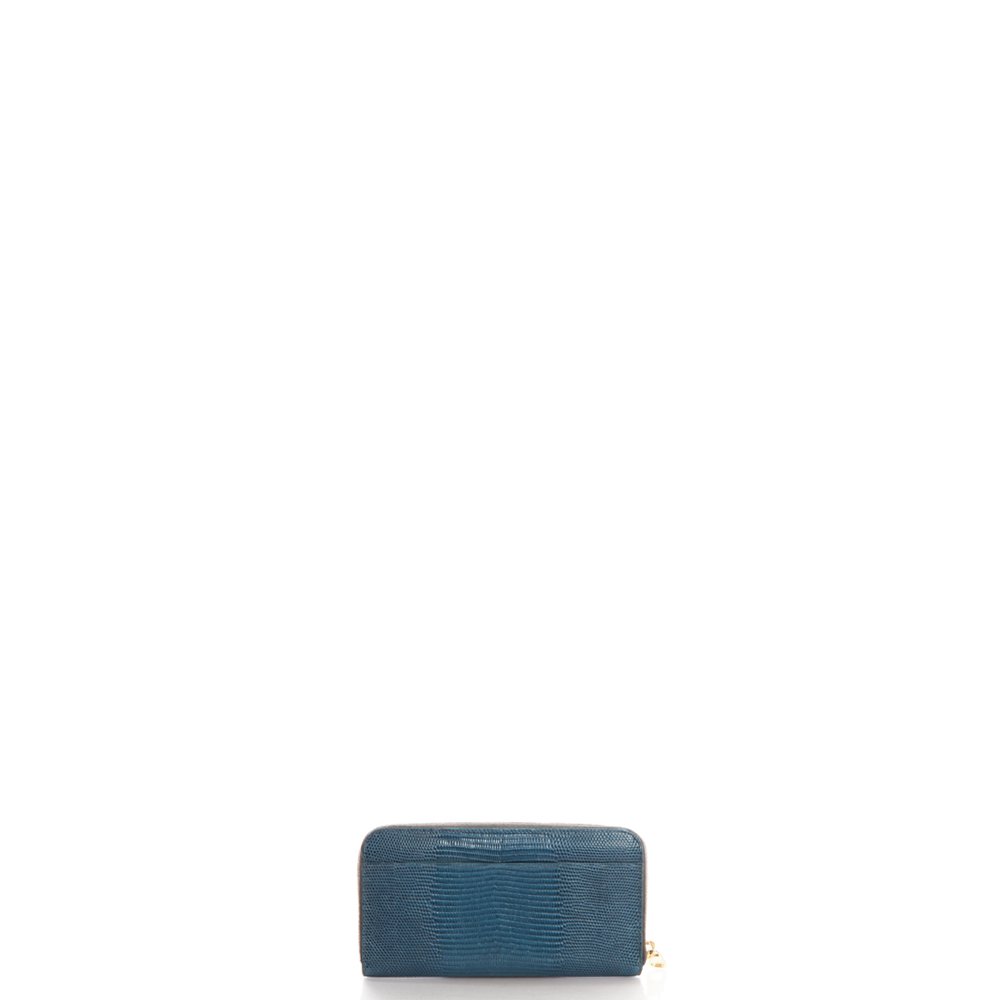 Dolce & Gabbana Purse Wallet in Blue, Exotic Effect Leather — Back View