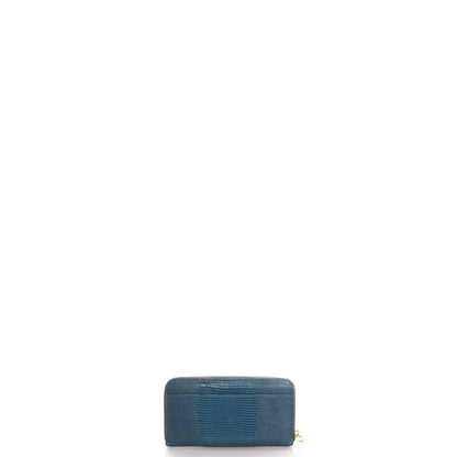 Dolce & Gabbana Purse Wallet in Blue, Exotic Effect Leather — Back View