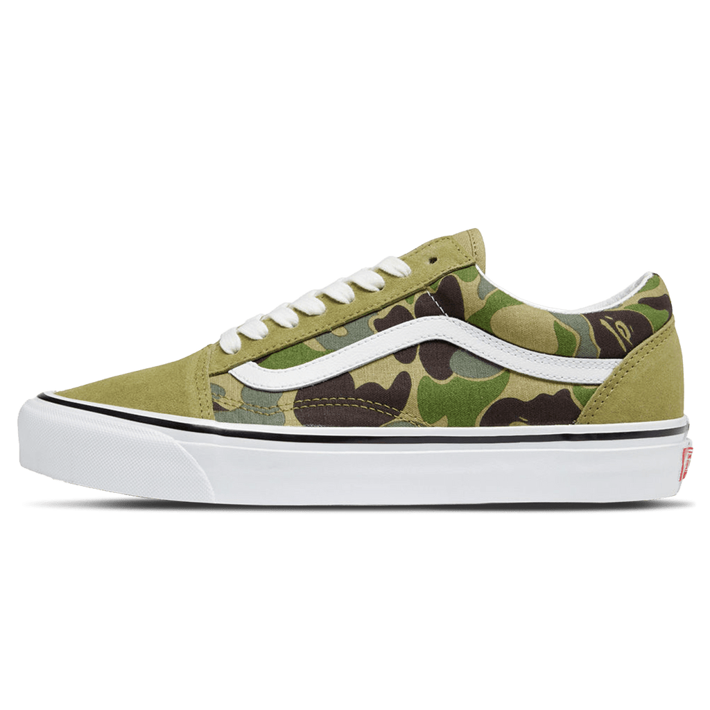 BAPE x Old Skool 36 DX 'Green Camo' — UK 2.5 | EU 34.5 | US 3.5 — Front View