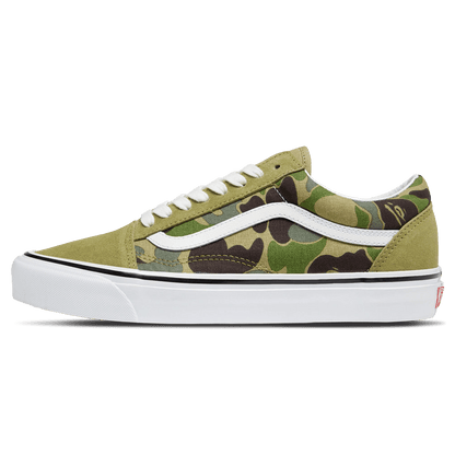 BAPE x Old Skool 36 DX 'Green Camo' — UK 2.5 | EU 34.5 | US 3.5 — Front View