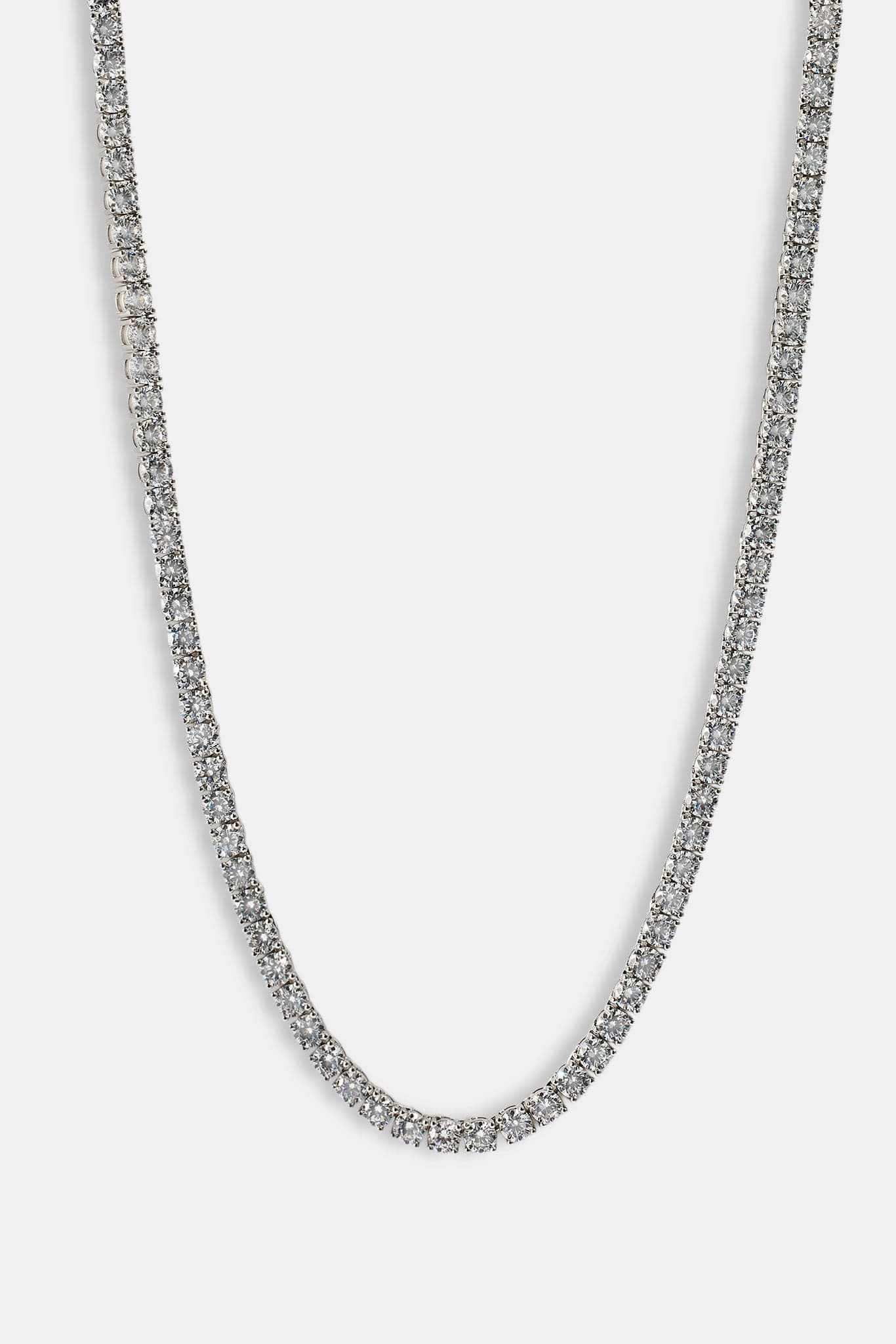 Cernucci Tennis Chain - 5mm - White — 16" — Side View
