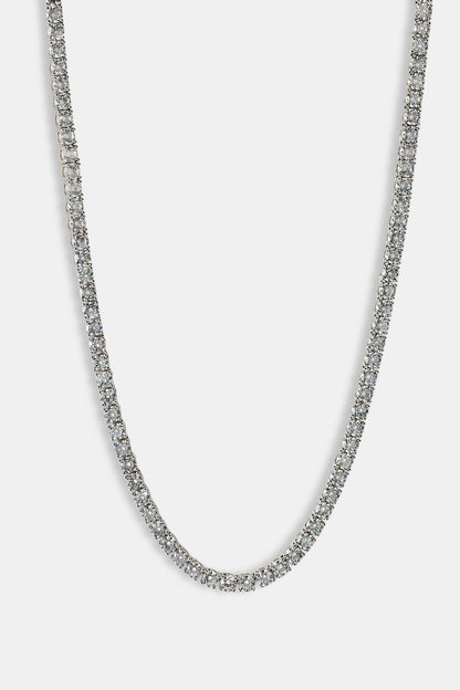Cernucci Tennis Chain - 5mm - White — 16" — Side View