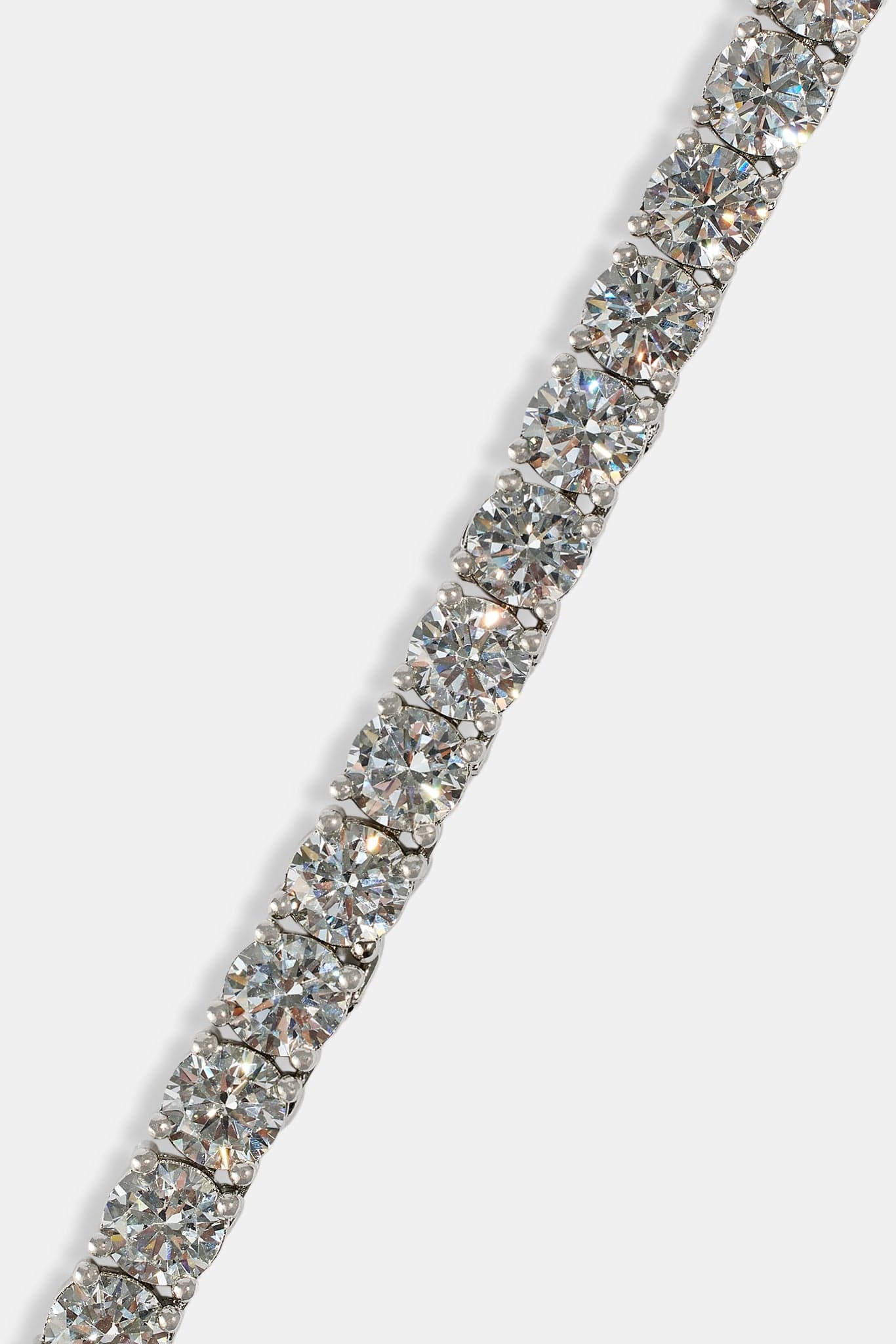 Cernucci Tennis Chain - 5mm - White — 16" — Top View