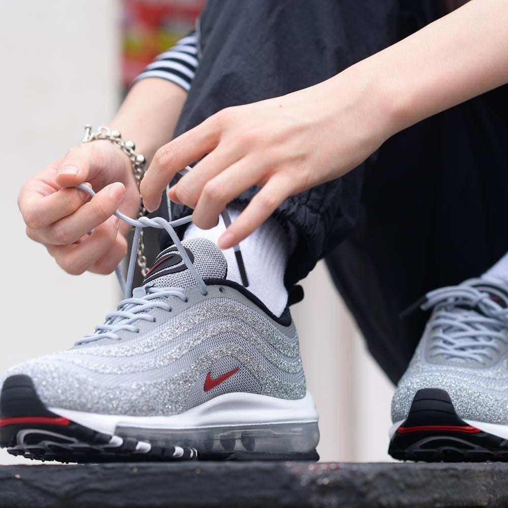 Nike Wmns Air Max 97 LX Swarovski Silver Bullet — UK 2.5 | EU 35.5 | US 5 — Lifestyle View