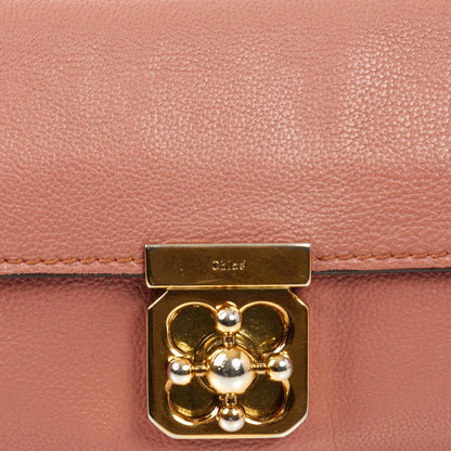 Chloe Purse Elsie Continental Flap Wallet in Nut, Calfskin Leather — Detail View