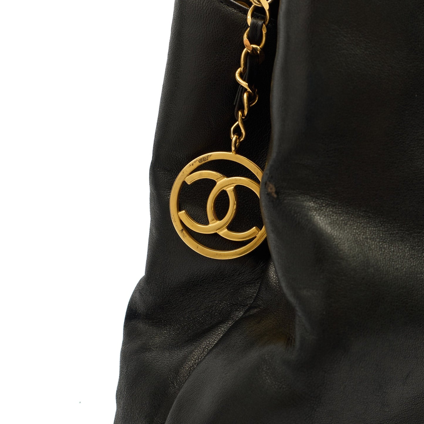 Chanel Tote Vintage Tote in Black, Lambskin Leather — Lifestyle View
