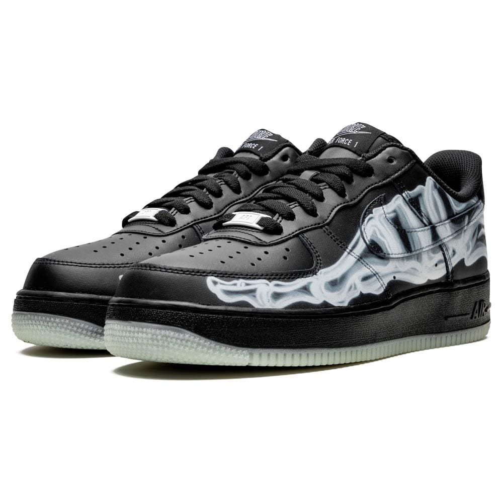 Nike Air Force 1 '07 QS 'Black Skeleton' — UK 3 | EU 35.5 | US 3.5 — Side View