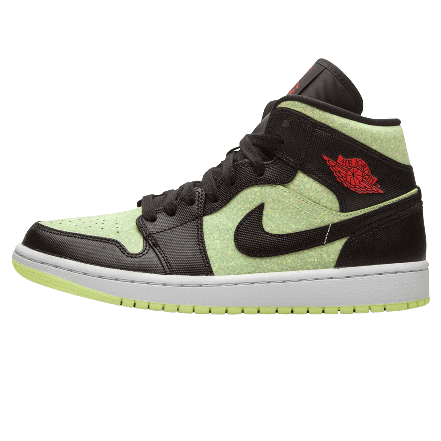 Air Jordan 1 Wmns Mid SE 'Black Barely Volt' — UK 2.5 | EU 35.5 | US 5 — Front View