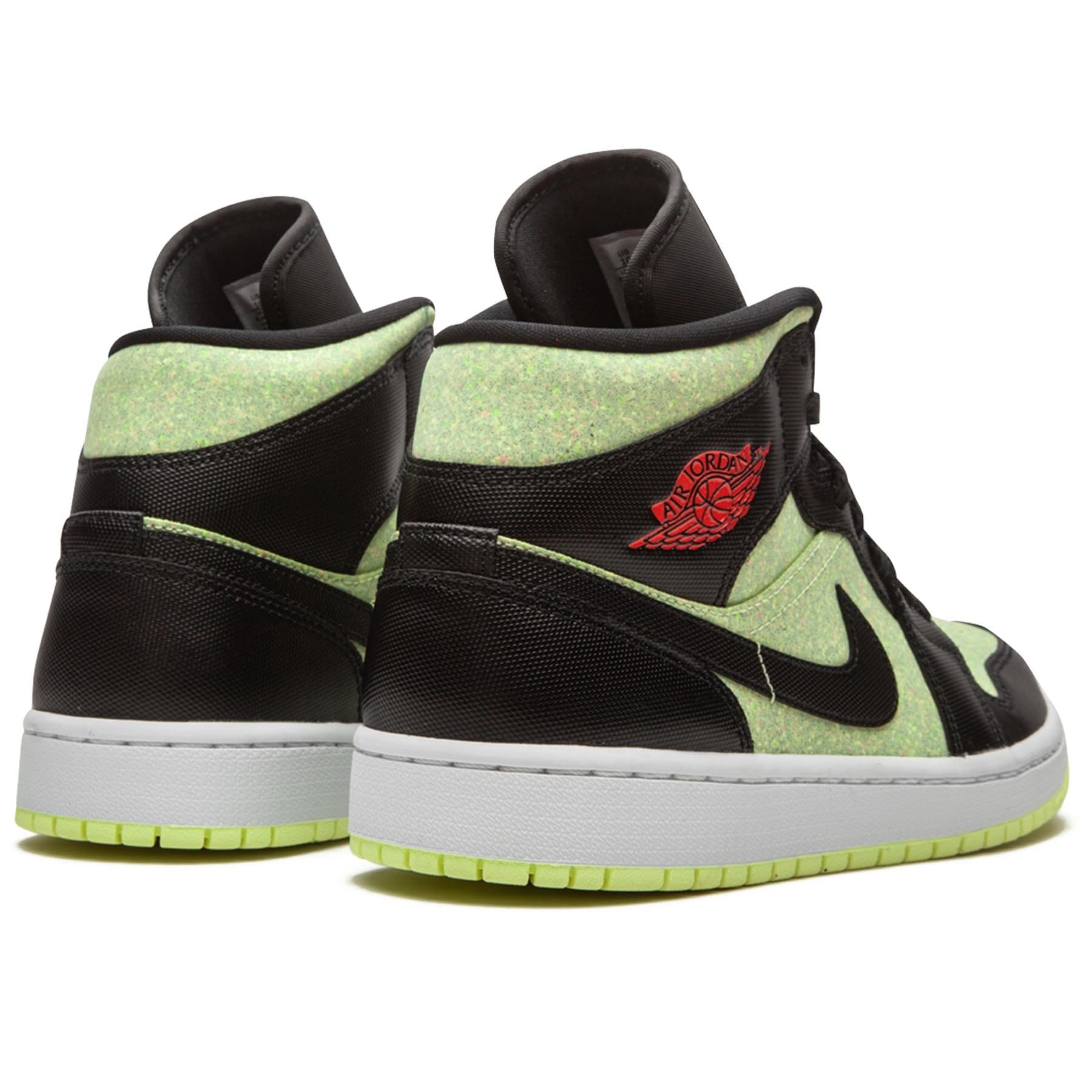 Air Jordan 1 Wmns Mid SE 'Black Barely Volt' — UK 2.5 | EU 35.5 | US 5 — Back View