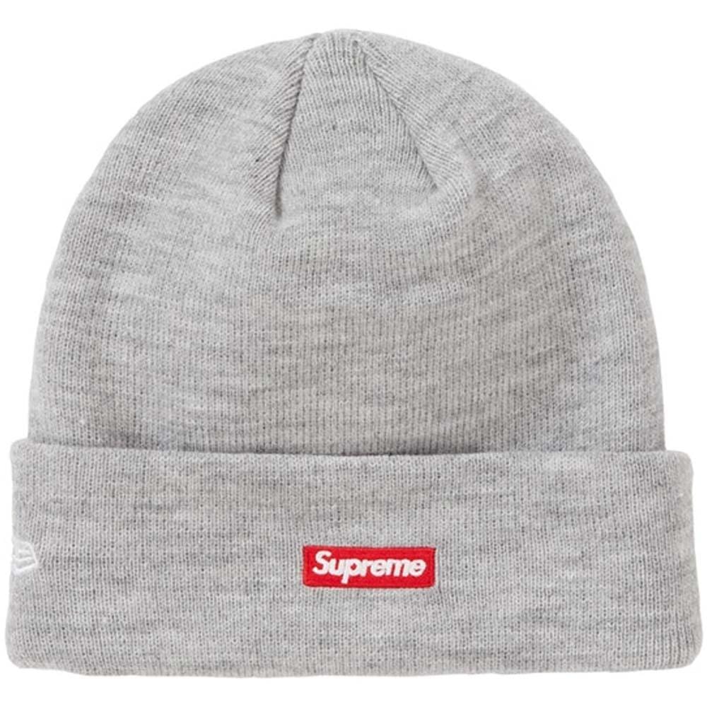 Supreme New Era S Logo Beanie (FW 19) Heather Grey — Side View
