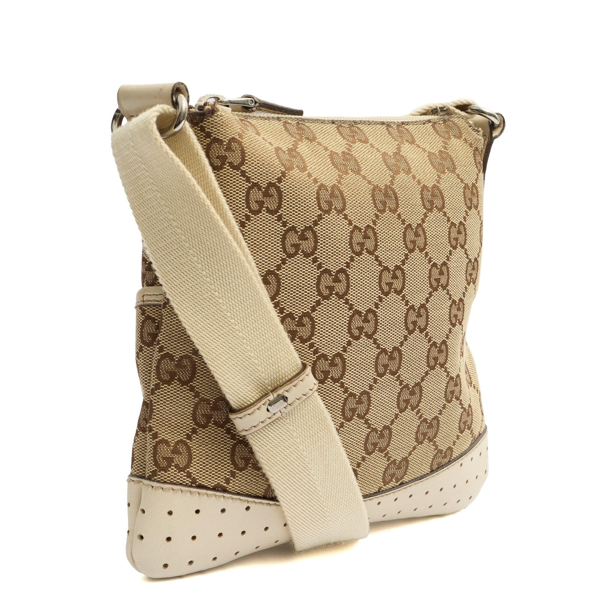 Gucci Cross Body Messenger in Brown, GG Supreme Canvas — Side View
