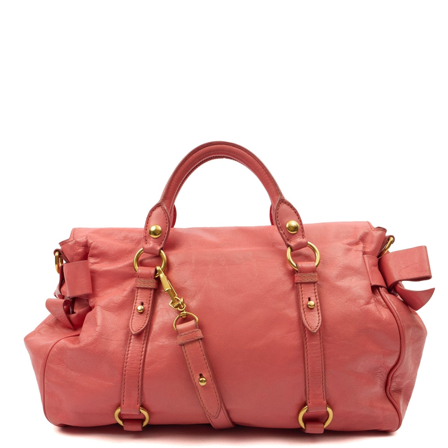 Miu Miu Shoulder Bag Vitello Lux Satchel in Pink, Leather — Alternate View 9