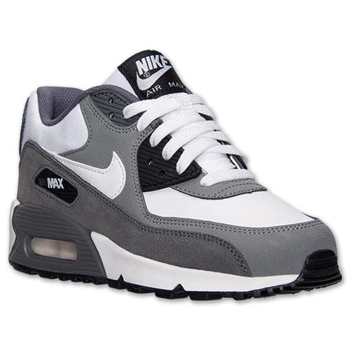 Nike Air Max 90 White-Cool Grey-Dark Grey — UK 3 | EU 35.5 | US 3.5 — Back View
