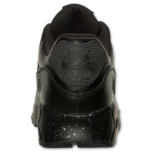 Nike Air Max 90 Premium Black-Metallic Silver — UK 3 | EU 35.5 | US 3.5 — Back View
