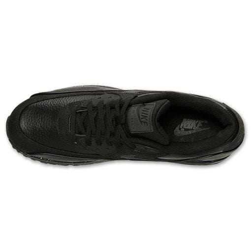 Nike Air Max 90 Premium Black-Metallic Silver — UK 3 | EU 35.5 | US 3.5 — Top View