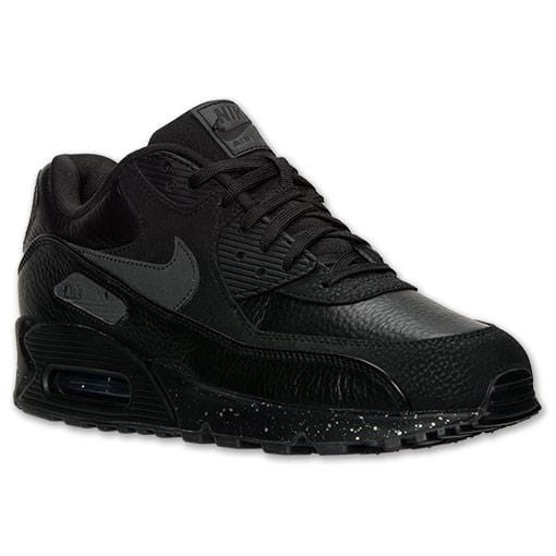 Nike Air Max 90 Premium Black-Metallic Silver — UK 3 | EU 35.5 | US 3.5 — Side View