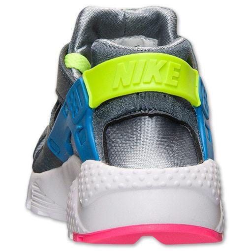 Nike Air Huarache Junior 'Dark Magnet Grey-Volt-Cobalt Blue' — UK 3 | EU 35.5 | US 3.5 — Side View