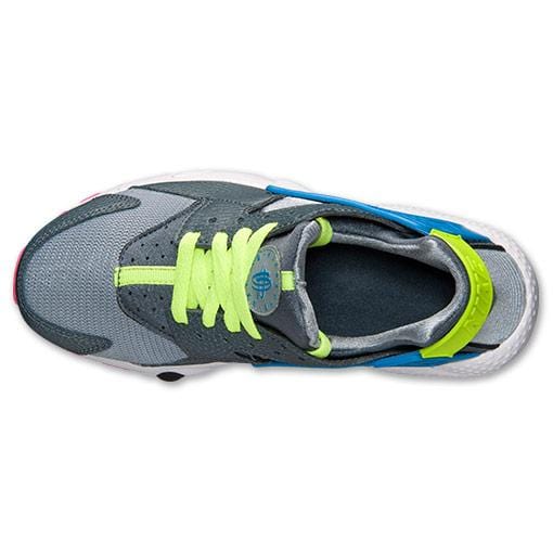 Nike Air Huarache Junior 'Dark Magnet Grey-Volt-Cobalt Blue' — UK 3 | EU 35.5 | US 3.5 — Detail View
