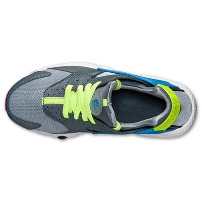 Nike Air Huarache Junior 'Dark Magnet Grey-Volt-Cobalt Blue' — UK 3 | EU 35.5 | US 3.5 — Detail View