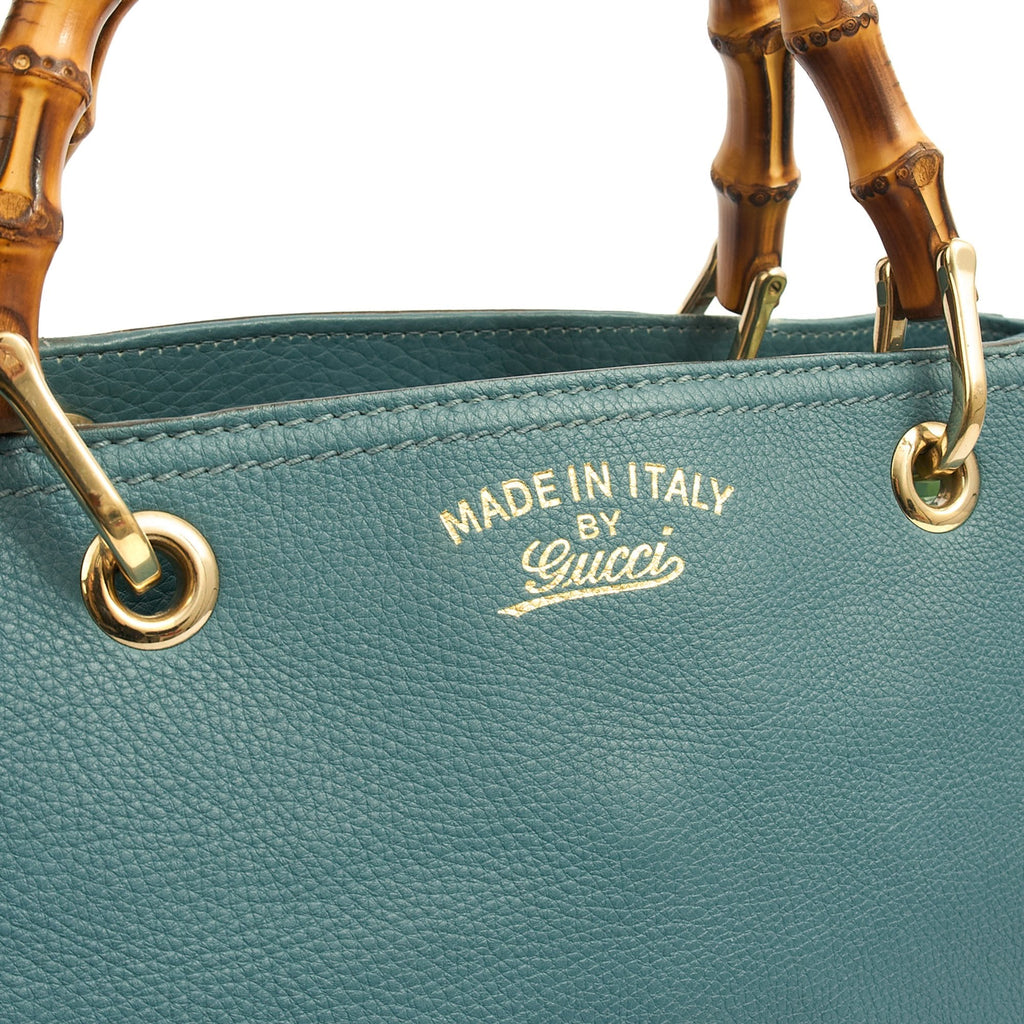 Gucci Tote Bamboo Shopper Tote - Medium in Blue, Leather — Alternate View 14