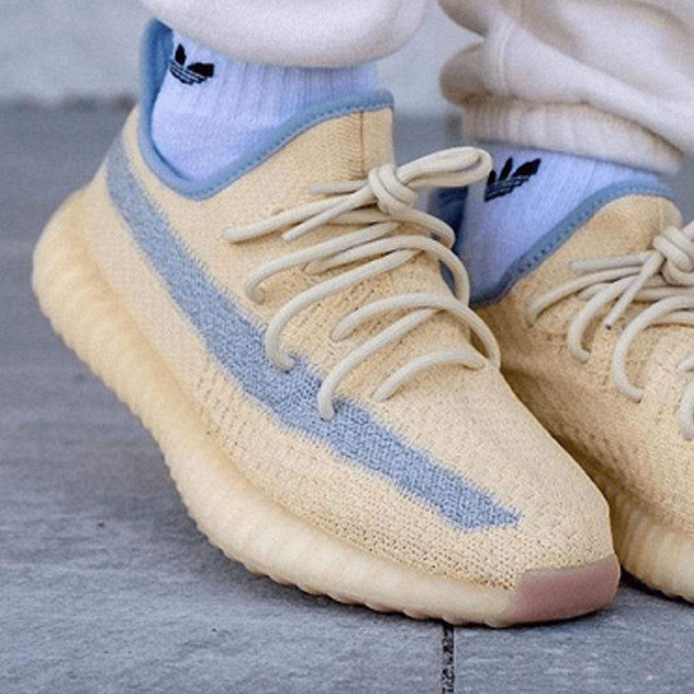 Yeezy Boost 350 V2 Linen — UK 3.5 | EU 36 | US 4 — Lifestyle View