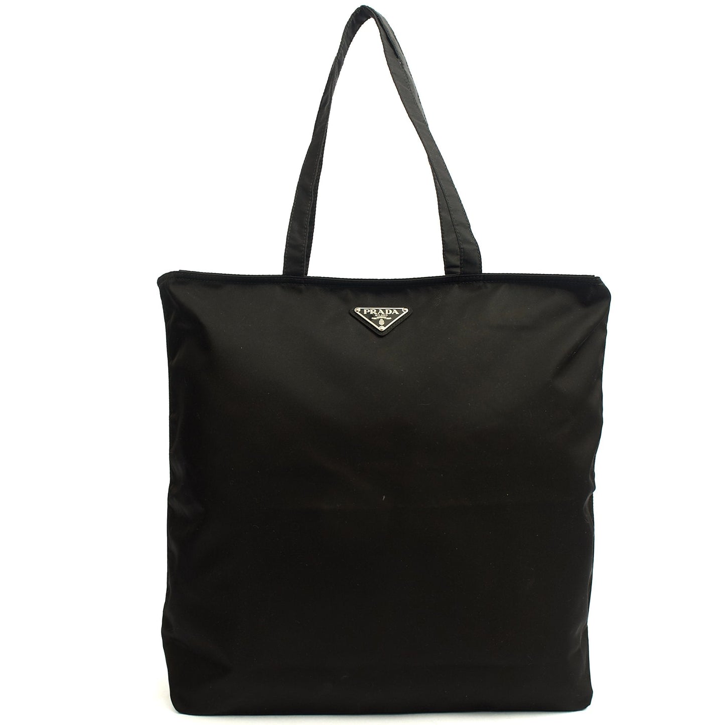 Prada Tote Nylon Tote Bag in Black, Nylon — Front View
