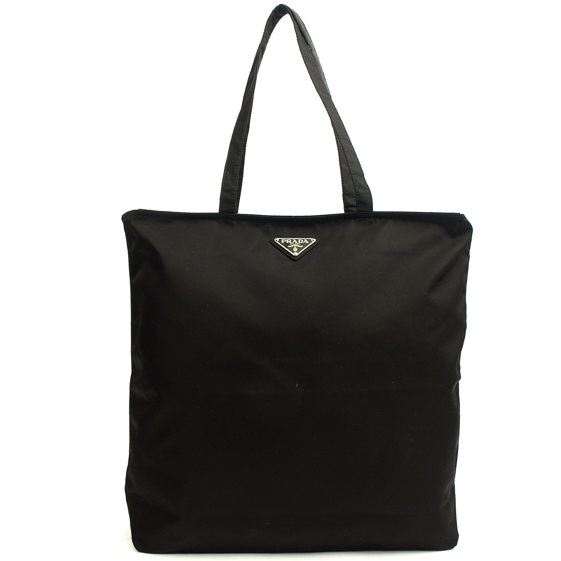 Prada Tote Nylon Tote Bag in Black, Nylon — Front View