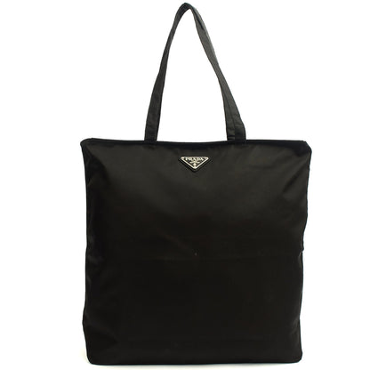 Prada Tote Nylon Tote Bag in Black, Nylon — Front View