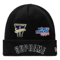 Supreme New Era Championship Beanie Black — Front View
