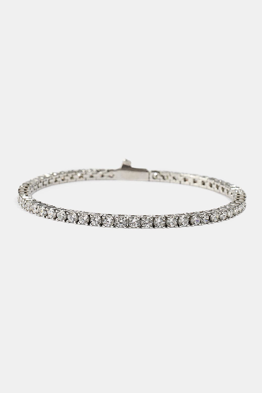 Cernucci Tennis Bracelet - 3mm - White — 6" — Front View