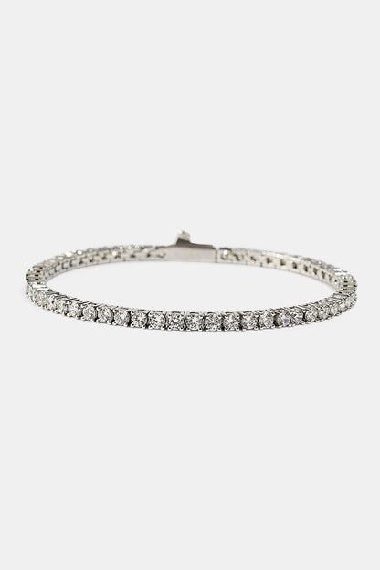 Cernucci Tennis Bracelet - 3mm - White — 6" — Front View