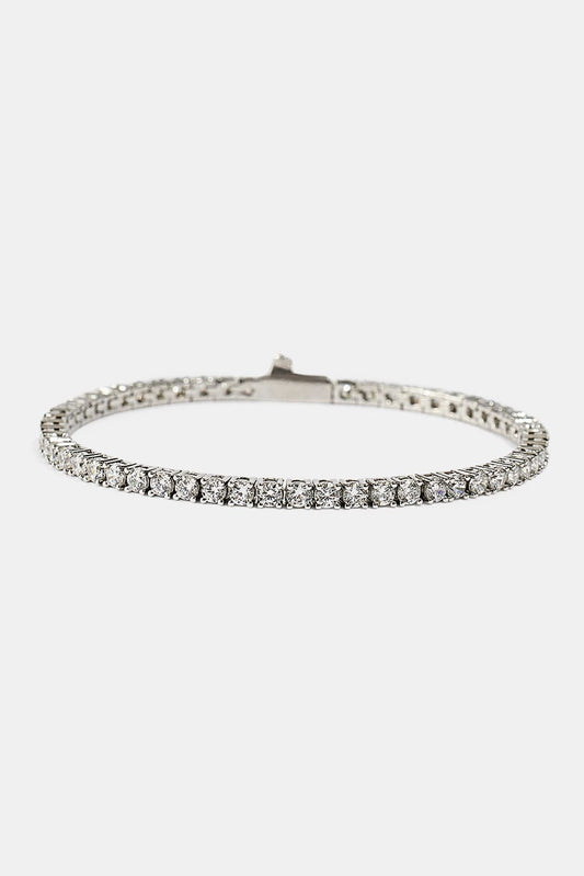 Cernucci Tennis Bracelet - 3mm - White — 6" — Front View