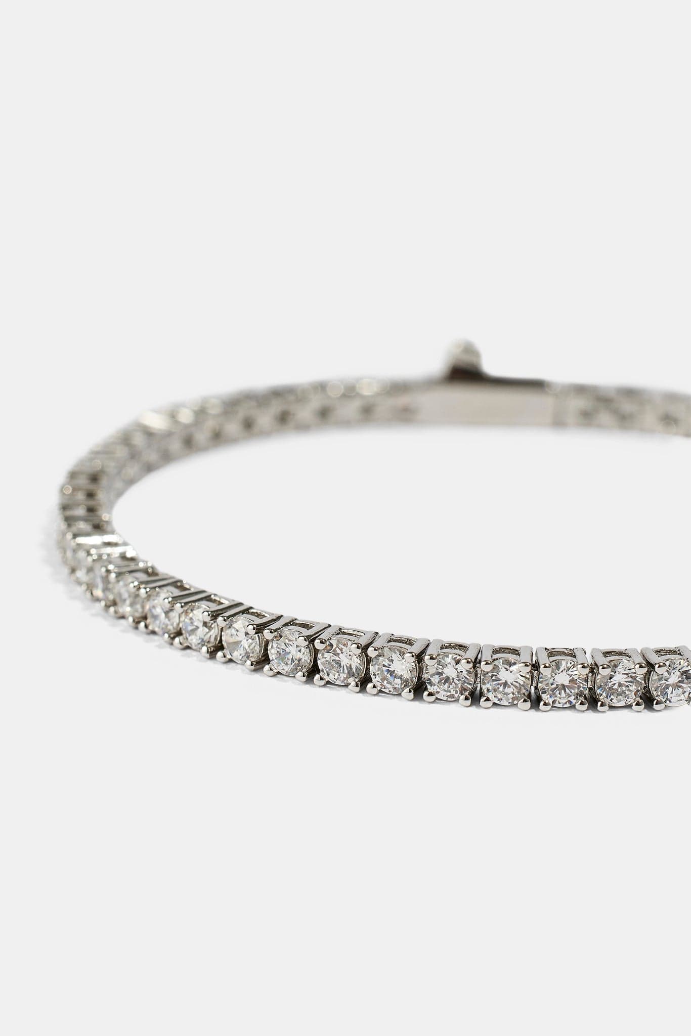 Cernucci Tennis Bracelet - 3mm - White — 6" — Top View