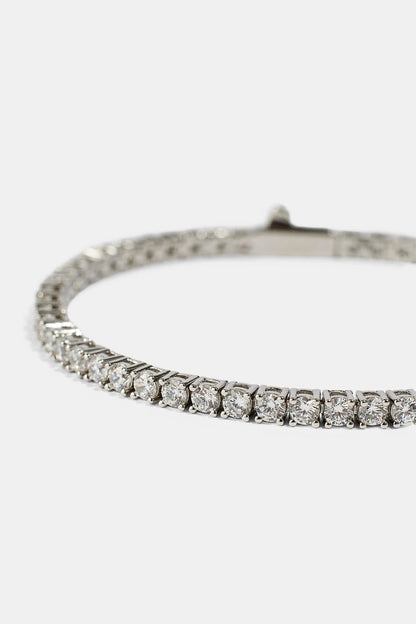 Cernucci Tennis Bracelet - 3mm - White — 6" — Top View