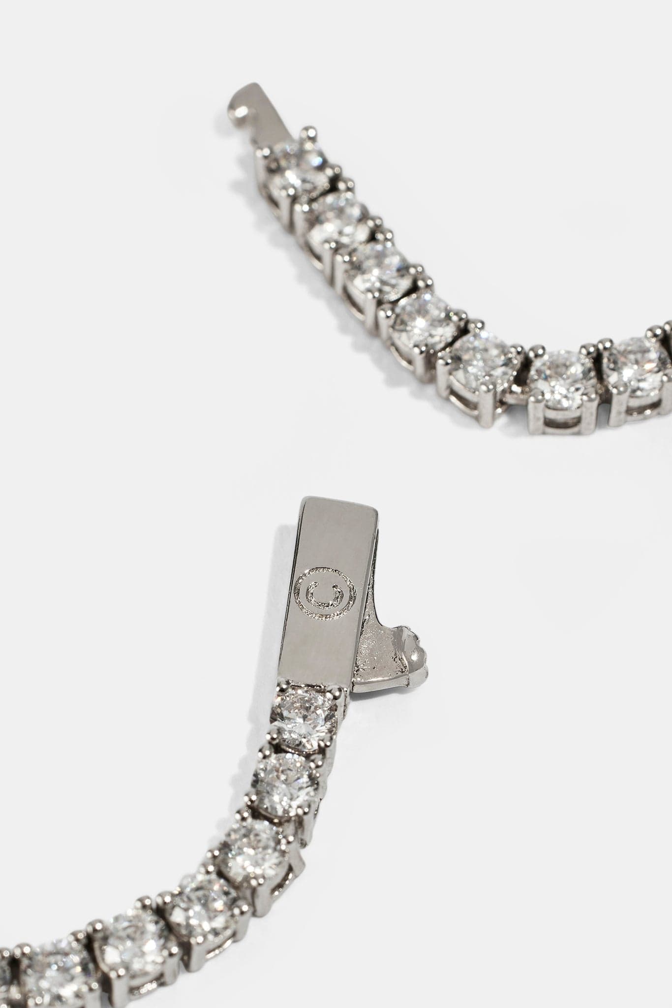 Cernucci Tennis Bracelet - 3mm - White — 6" — Back View