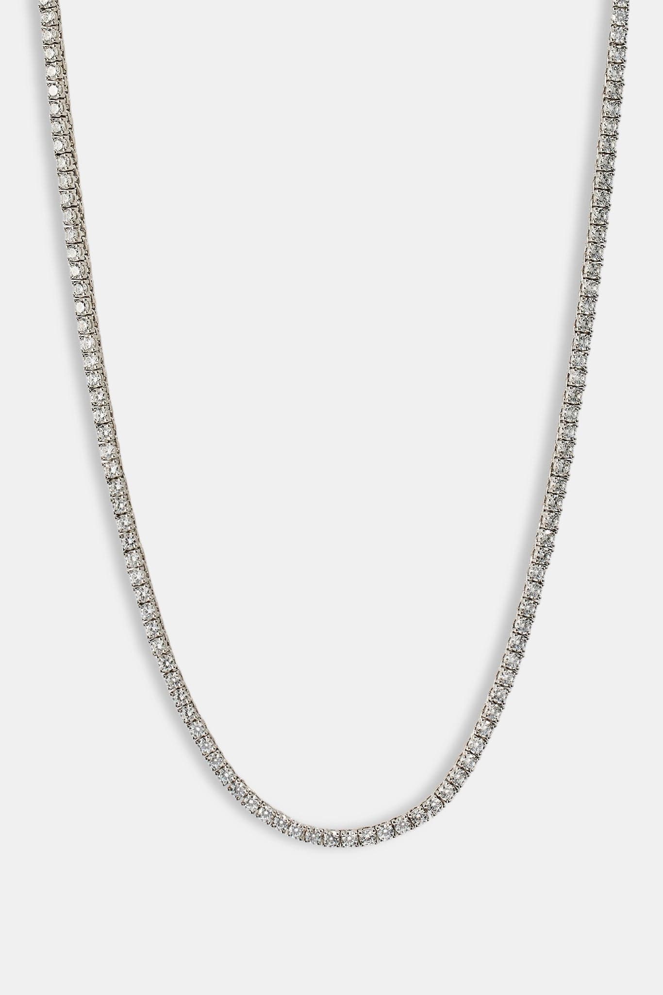 Cernucci Tennis Chain - 3mm - White — 16" — Side View