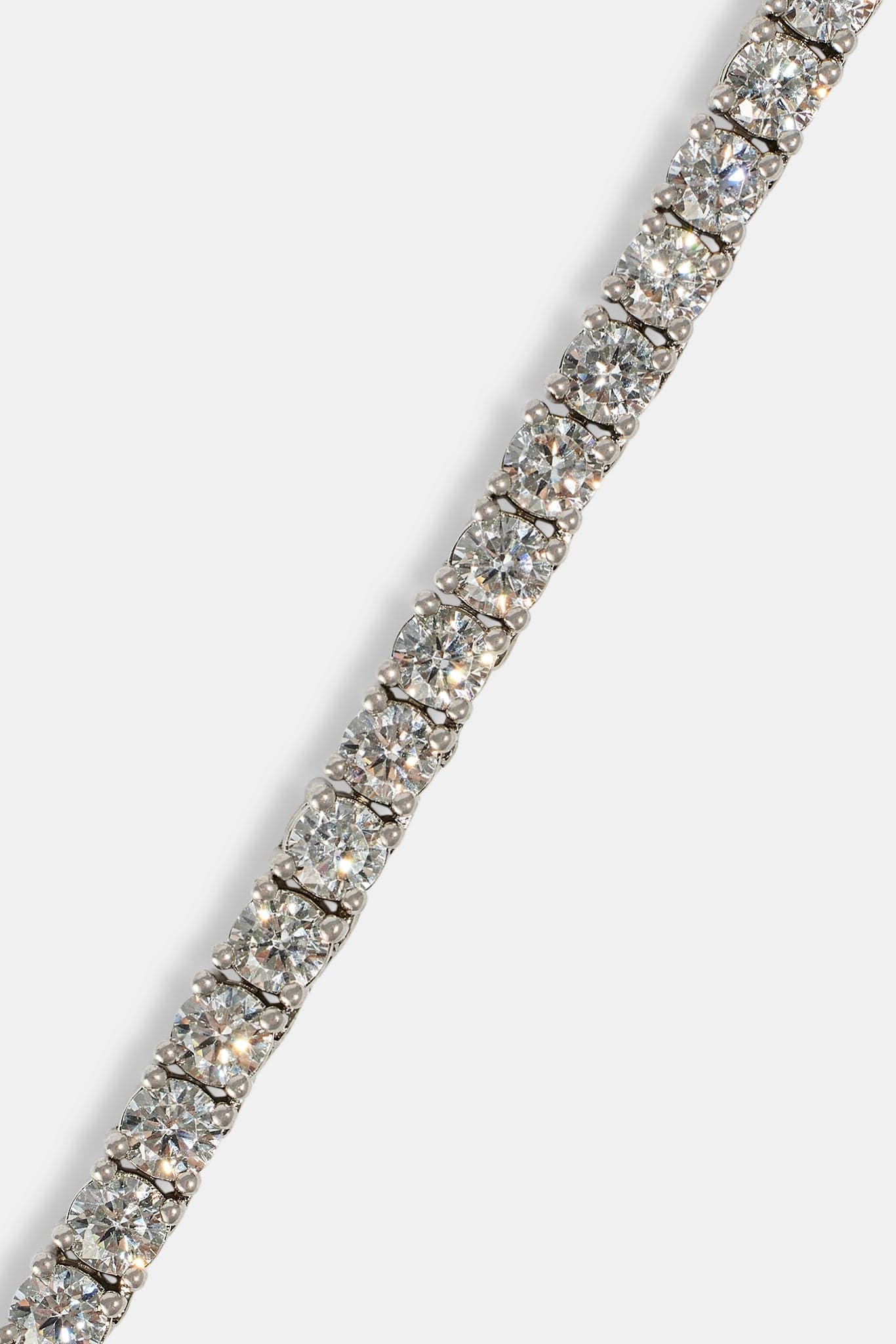 Cernucci Tennis Chain - 3mm - White — 16" — Top View