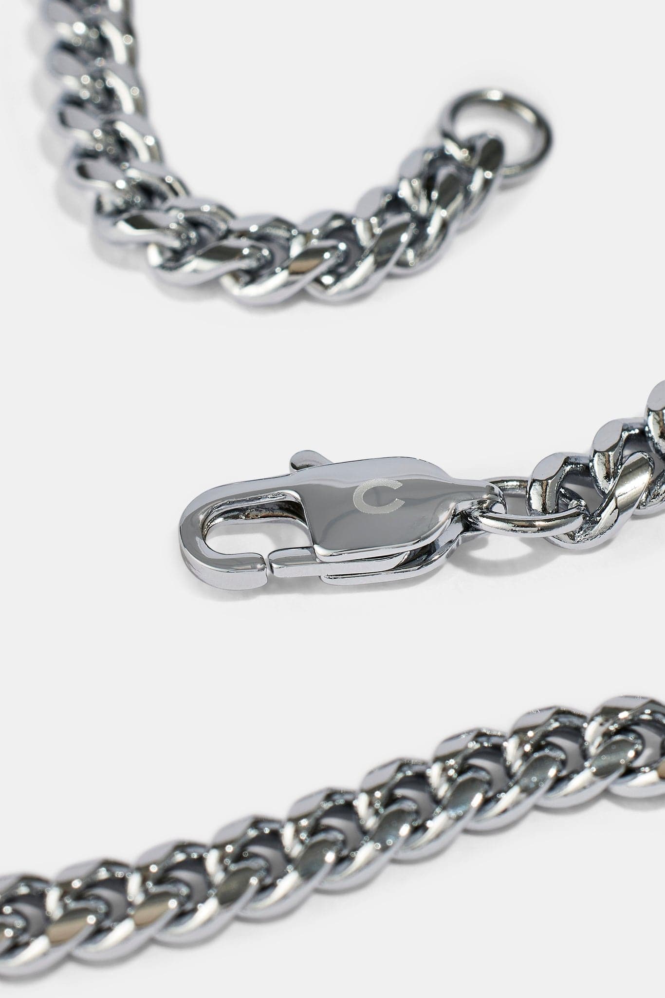 Cernucci Miami Cuban Chain - 5mm - White — 16" — Top View