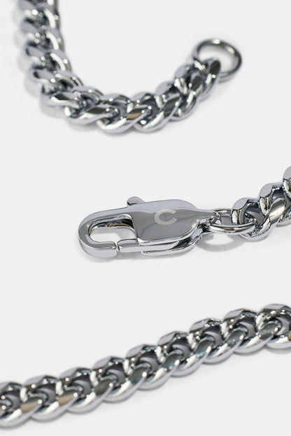 Cernucci Miami Cuban Chain - 5mm - White — 16" — Top View