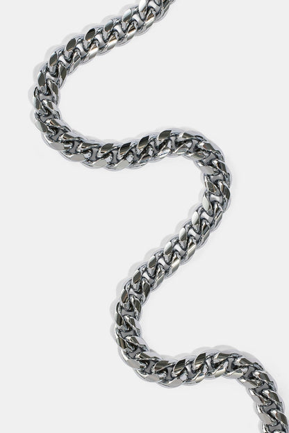 Cernucci Miami Cuban Chain - 5mm - White — 16" — Back View