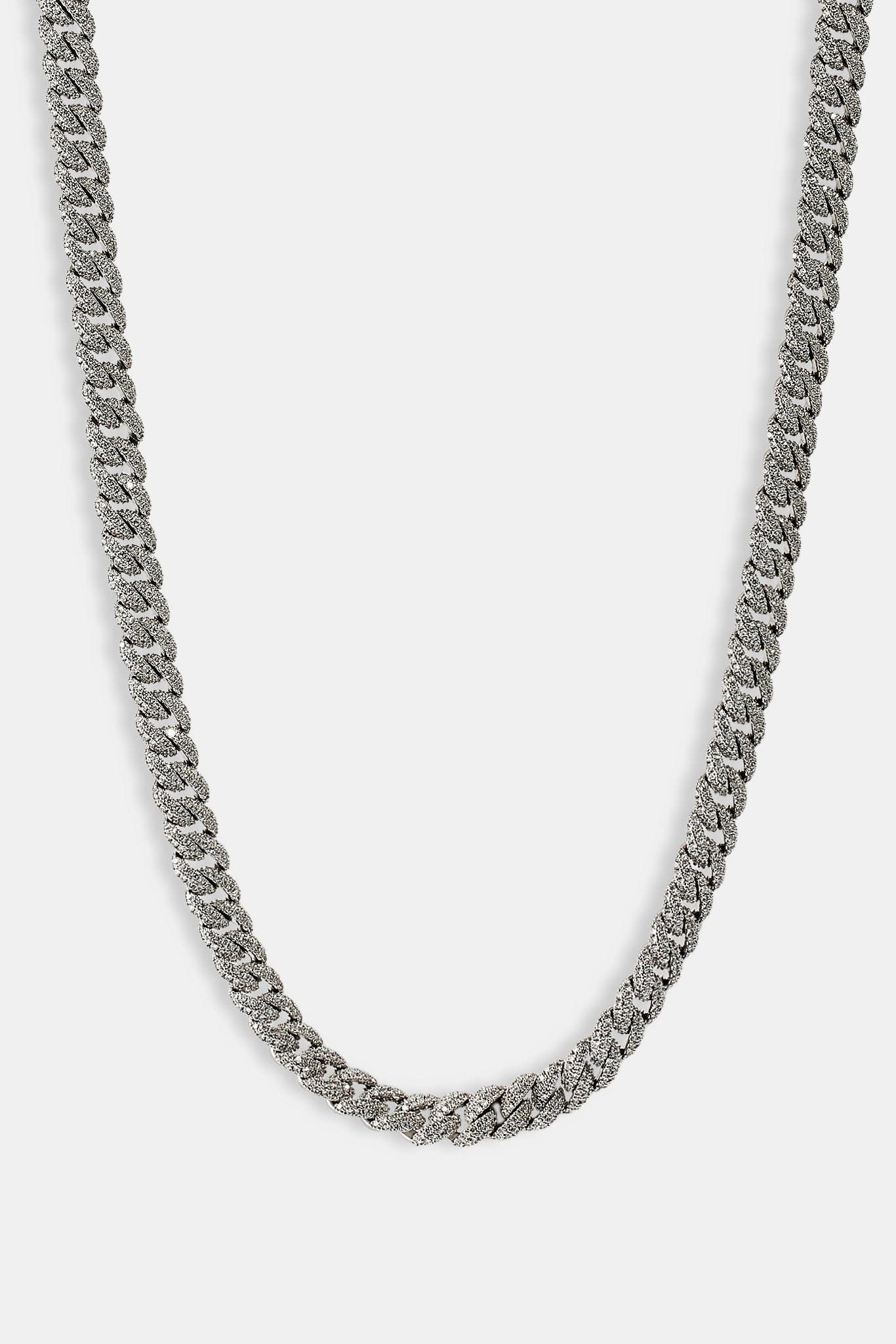 Cernucci Iced Cuban Chain - 8mm - White — 16" — Side View