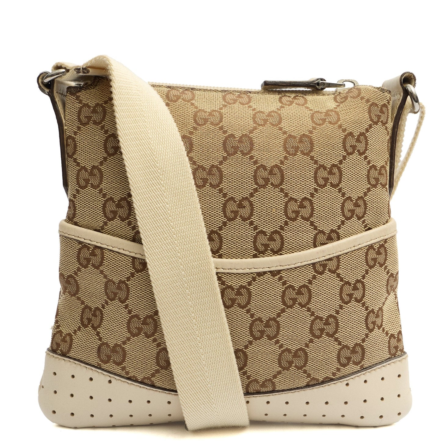Gucci Cross Body Messenger in Brown, GG Supreme Canvas — Back View