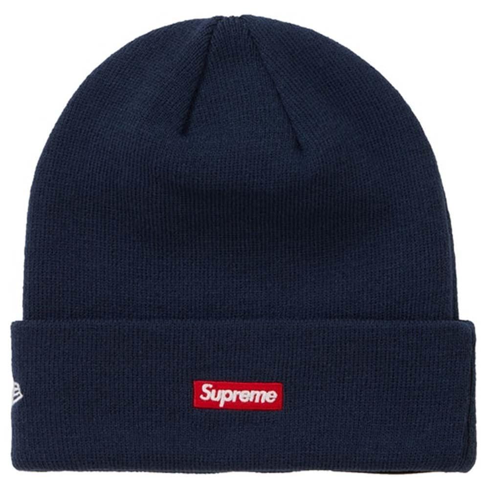 Supreme New Era S Logo Beanie (FW 19) Navy — Side View