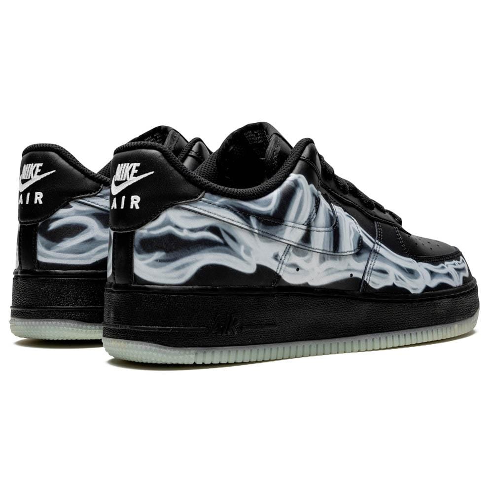 Nike Air Force 1 '07 QS 'Black Skeleton' — UK 3 | EU 35.5 | US 3.5 — Back View